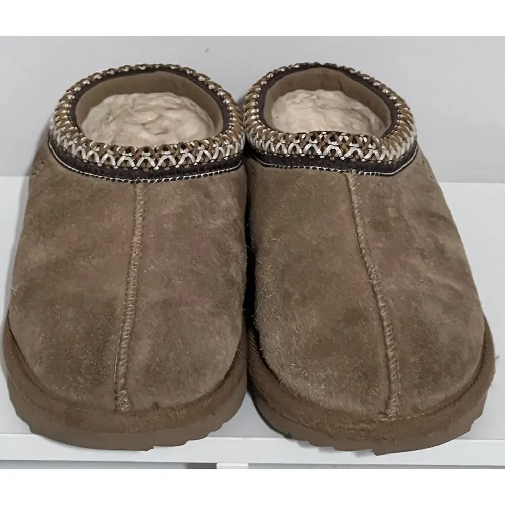 UGG Tasman II Chestnut Brown Suede Slipper Clogs Youth Shearling NO SIZE TAG 3??